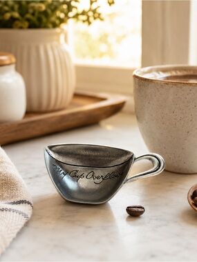 Mary & Martha Pewter My Cup Overflows 1 Tbsp Measuring Cup Discontinued